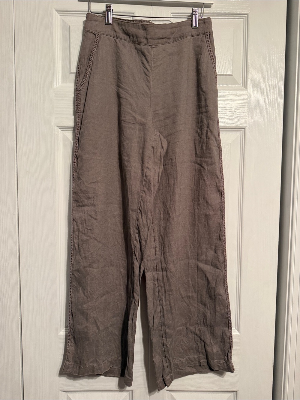 Joie Wide-Leg Linen Elastic waist in Taupe